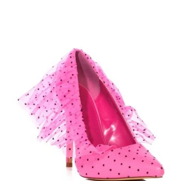 AZALEA WANG " PERFECTED PERSONIFIED " TULLE POLKA DOT / PINK (BRAND NEW !!!!! - Picture 4 of 7